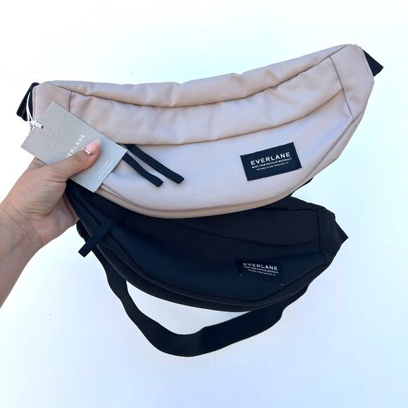 Everlane Set Of 2 Fanny Pack Renew Transit Black With Label Grey Gray New Bag - Picture 1 of 9